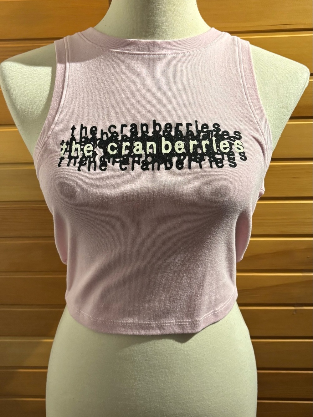 NWT Pink Graphic Crop Tank Top with 'the cranberries' Logo